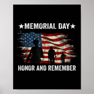 Patriot Honour And Remember Soldier Memorial Day Poster