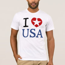 Patriot I HEART USA White Star America I LOVE USA