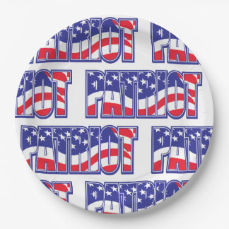 Patriot in the USA Flag Paper Plate
