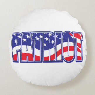 Patriot in the USA Flag Round Cushion