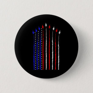 Patriot July 4th Fighter Jets Aeroplane Usa Flag K 6 Cm Round Badge