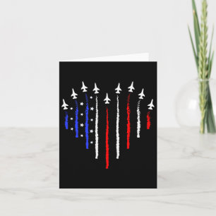 Patriot July 4th Fighter Jets Aeroplane Usa Flag K Card