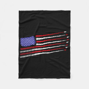 Patriot July 4th Fighter Jets Aeroplane Usa Flag K Fleece Blanket