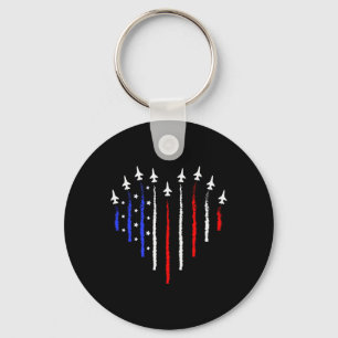 Patriot July 4th Fighter Jets Aeroplane Usa Flag K Key Ring