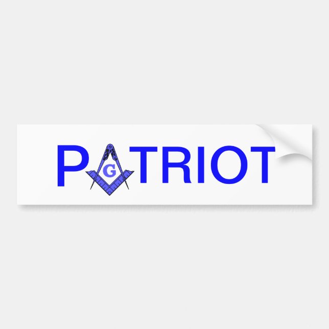 Patriot masonic bumper sticker (Front)