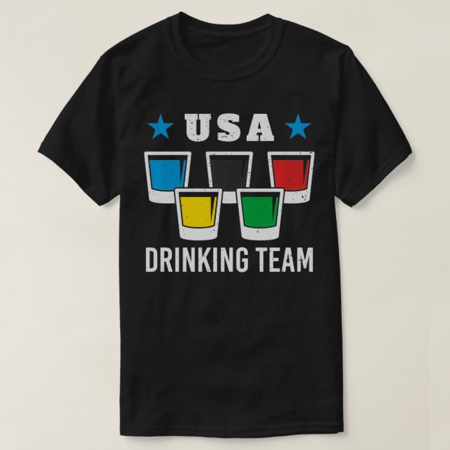 Patriot Olympic USA Drinking Team Beer  T-Shirt (Design Front)