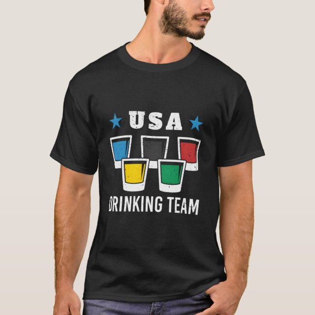 Patriot Olympic Usa Drinking Team Beer T-Shirt (Front)