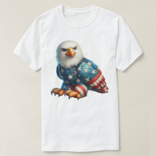 Patriot Patchwork Art  T-Shirt (Design Front)