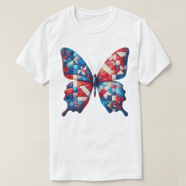 Patriot Patchwork Art  T-Shirt (Design Front)