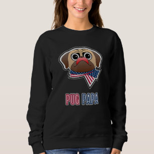 Patriot Pug With American Flag Bow Sweatshirt