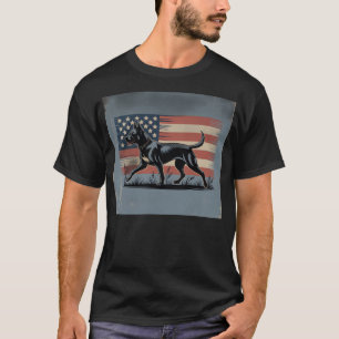 Patriot Pup – Retro Dog with American Flag T-Shirt
