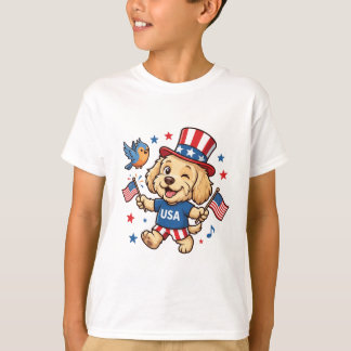 Patriot Puppy USA Independence Day T-Shirt