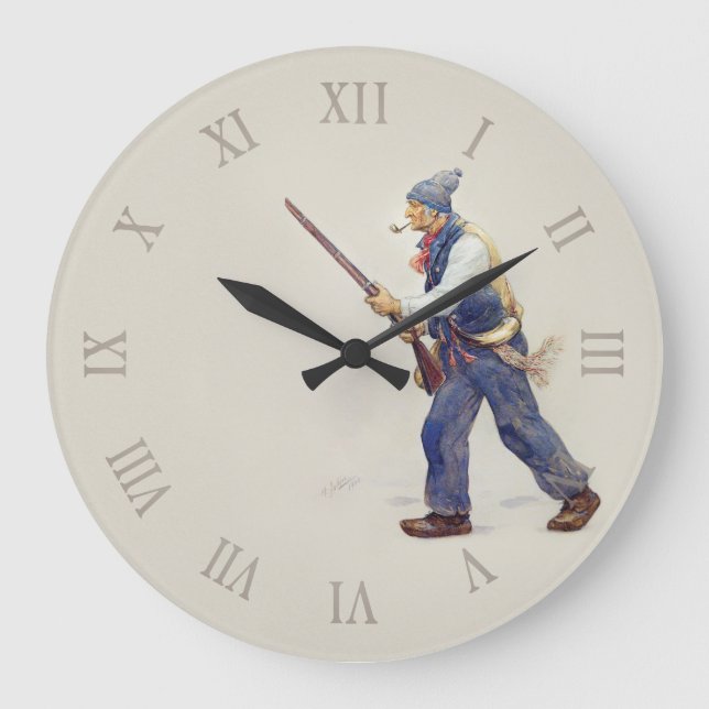 Patriot Quebec Rebellion 1837-1838 Henri Julien Large Clock (Front)