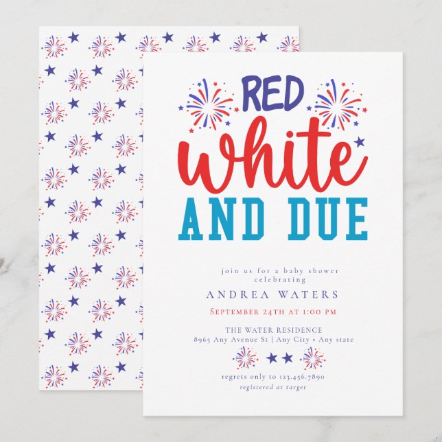 Patriot Red White Blue | Baby Shower Invitations (Front/Back)