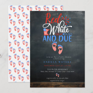 Patriot Red White Blue Baby Shower Invitations