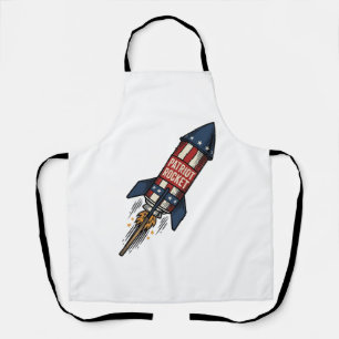 Patriot Rocket 4th of July Vintage Fireworks Desig Apron
