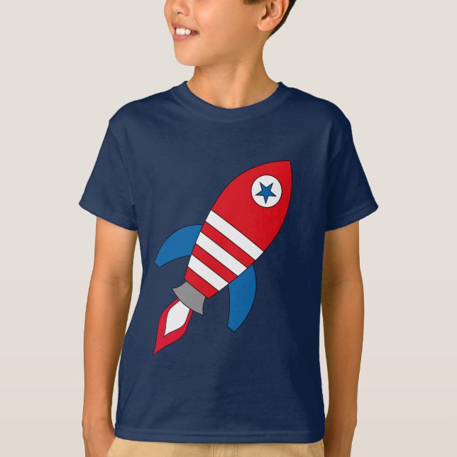 patriot rocket man science passion design boys T-Shirt (Front)
