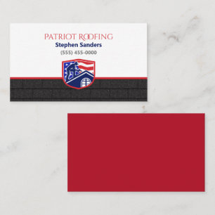 Patriot Roofing Shingles Construction Company Business Card