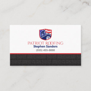 Patriot Roofing Shingles Construction Company Business Card