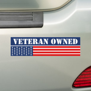 Patriot Veteran Owned American Flag Bumper Sticker