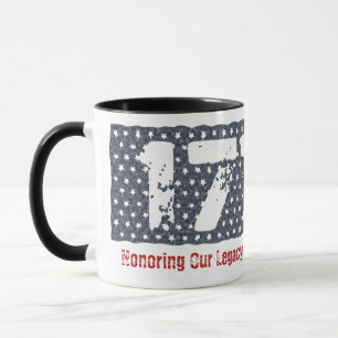 Patriotic 1776 Distressed Flag Mug