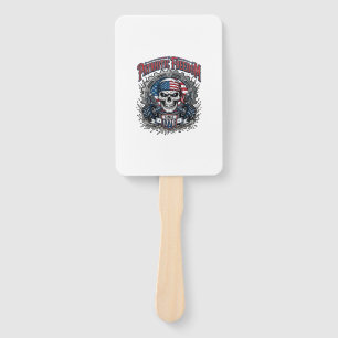 Patriotic 1776 Off Road Skull Monster Truck Hand Fan