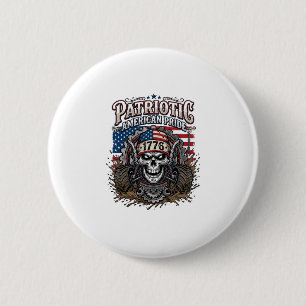 Patriotic 1776 Off Road Skull Monster Truck Heavy 6 Cm Round Badge
