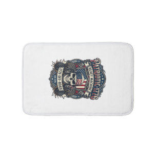 Patriotic 1776 Off Road Skull Monster Truck Heavy Bath Mat
