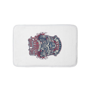 Patriotic 1776 Off Road Skull Monster Truck Heavy Bath Mat