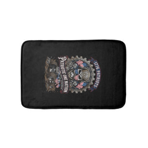 Patriotic 1776 Off Road Skull Monster Truck Heavy Bath Mat