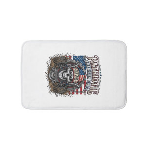 Patriotic 1776 Off Road Skull Monster Truck Heavy Bath Mat