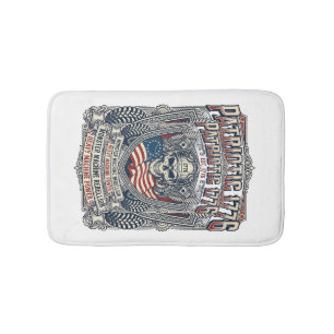 Patriotic 1776 Off Road Skull Monster Truck Heavy Bath Mat