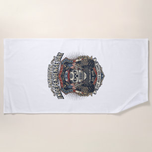 Patriotic 1776 Off Road Skull Monster Truck Heavy  Beach Towel