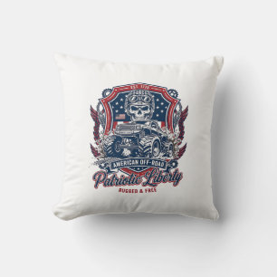 Patriotic 1776 Off Road Skull Monster Truck Heavy Cushion