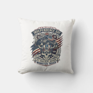 Patriotic 1776 Off Road Skull Monster Truck Heavy Cushion