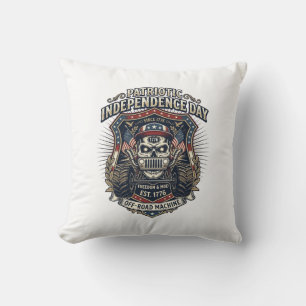 Patriotic 1776 Off Road Skull Monster Truck Heavy Cushion