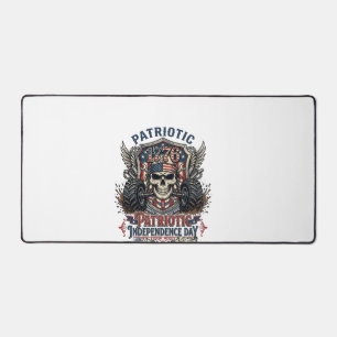 Patriotic 1776 Off Road Skull Monster Truck Heavy Desk Mat
