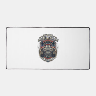 Patriotic 1776 Off Road Skull Monster Truck Heavy Desk Mat