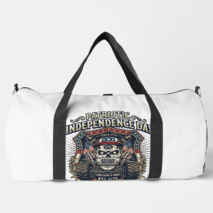 Patriotic 1776 Off Road Skull Monster Truck Heavy  Duffle Bag