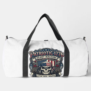 Patriotic 1776 Off Road Skull Monster Truck Heavy  Duffle Bag