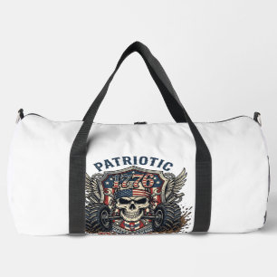Patriotic 1776 Off Road Skull Monster Truck Heavy  Duffle Bag