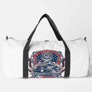Patriotic 1776 Off Road Skull Monster Truck Heavy  Duffle Bag
