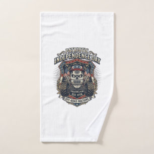 Patriotic 1776 Off Road Skull Monster Truck Heavy Hand Towel