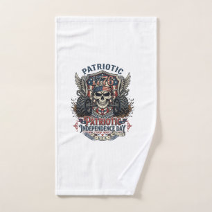 Patriotic 1776 Off Road Skull Monster Truck Heavy Hand Towel