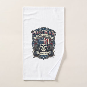 Patriotic 1776 Off Road Skull Monster Truck Heavy Hand Towel