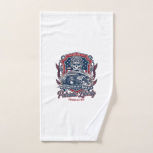 Patriotic 1776 Off Road Skull Monster Truck Heavy Hand Towel