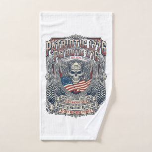 Patriotic 1776 Off Road Skull Monster Truck Heavy Hand Towel