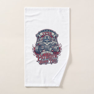 Patriotic 1776 Off Road Skull Monster Truck Heavy Hand Towel