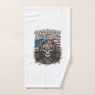 Patriotic 1776 Off Road Skull Monster Truck Heavy Hand Towel
