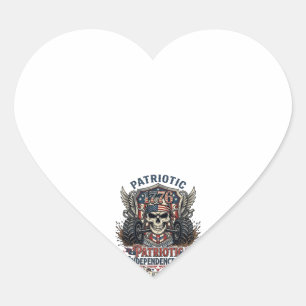 Patriotic 1776 Off Road Skull Monster Truck Heavy Heart Sticker